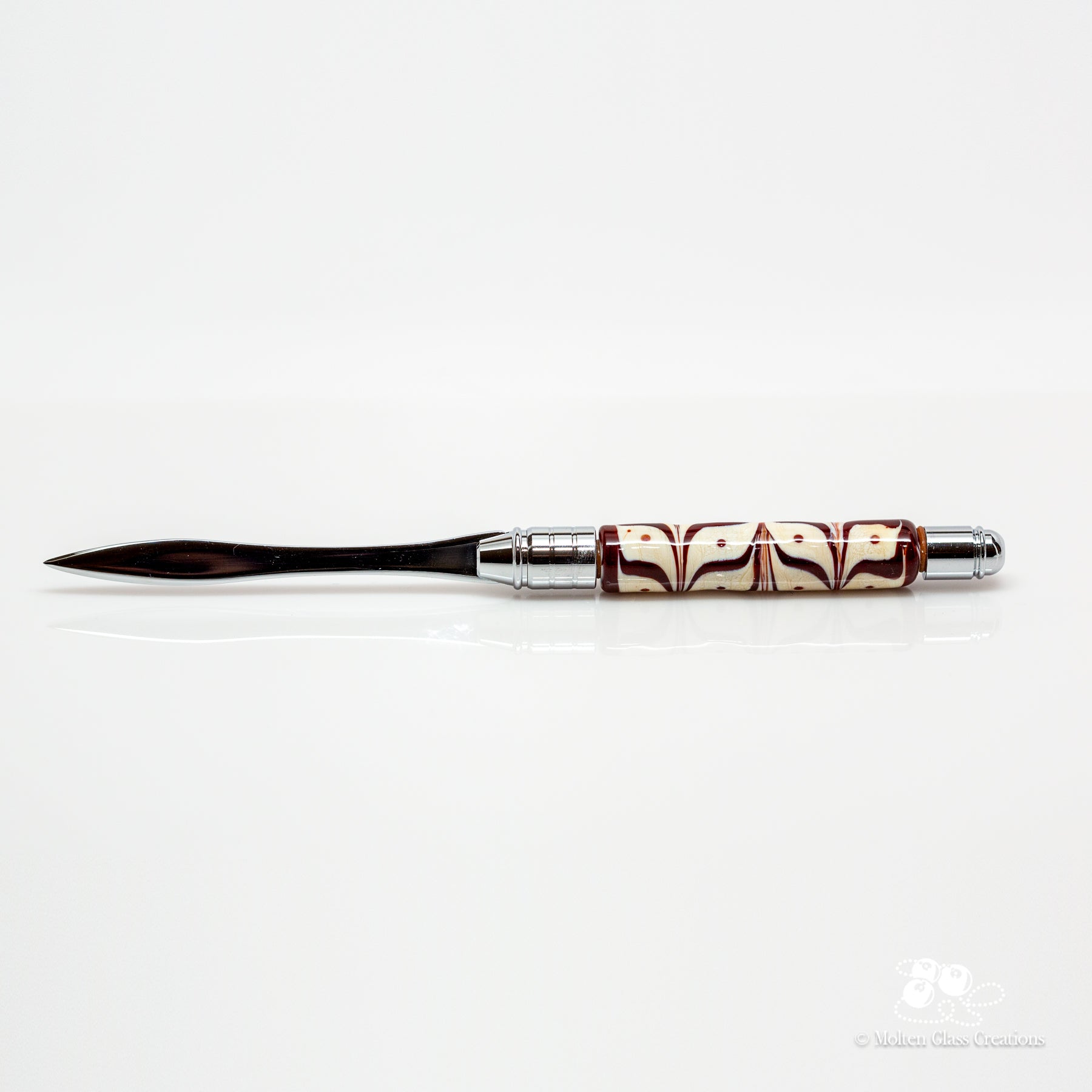 Ivory & Brown Letter Opener - Molten Glass Creations
