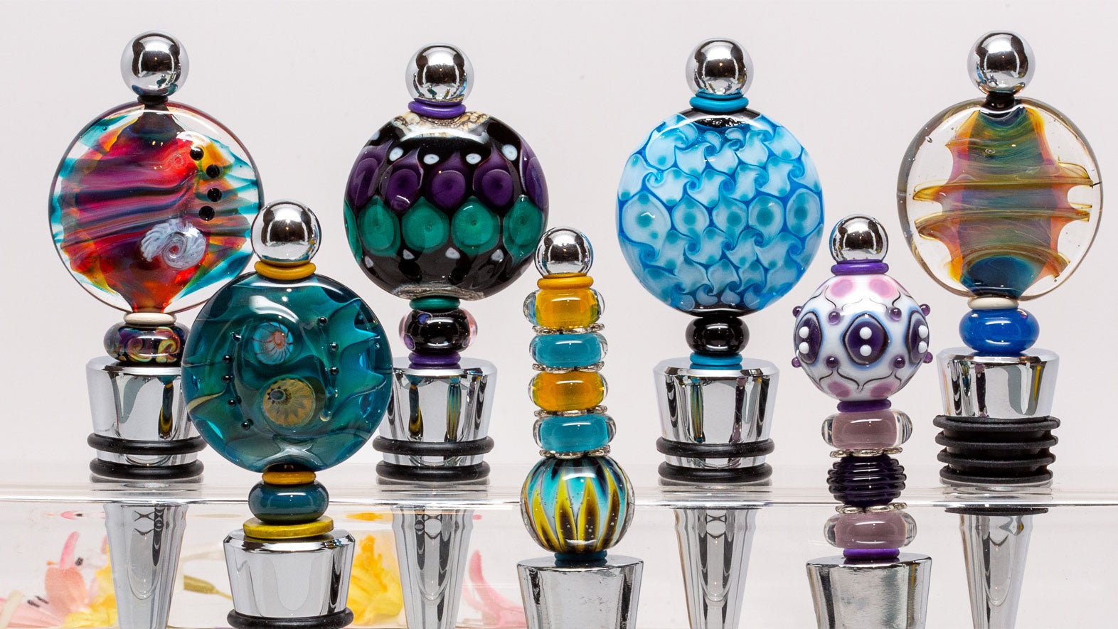 Wine Bottle Stoppers - Molten Glass Creations