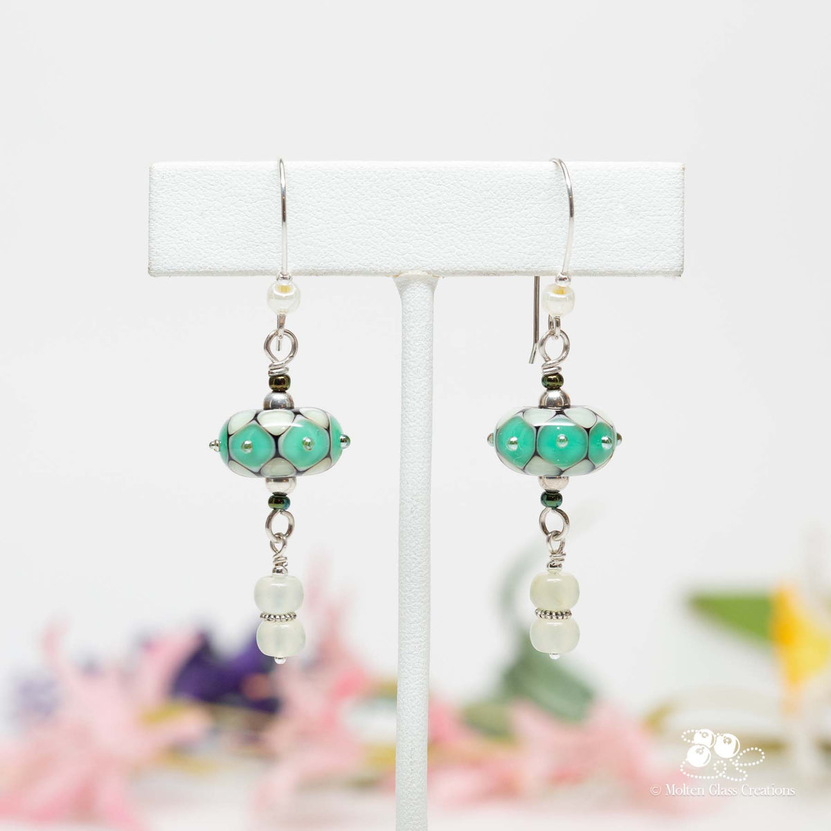 Emerald &amp; Pale Yellow Earrings