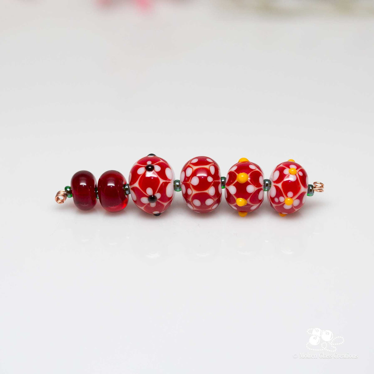 Red Dotted Bead Set