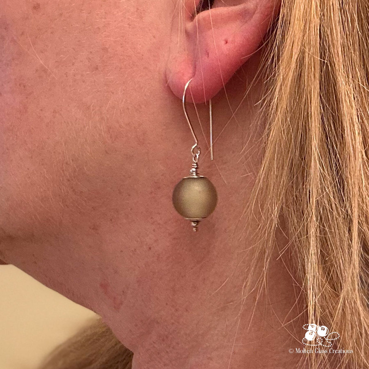Etched Light Brown Drop Earrings