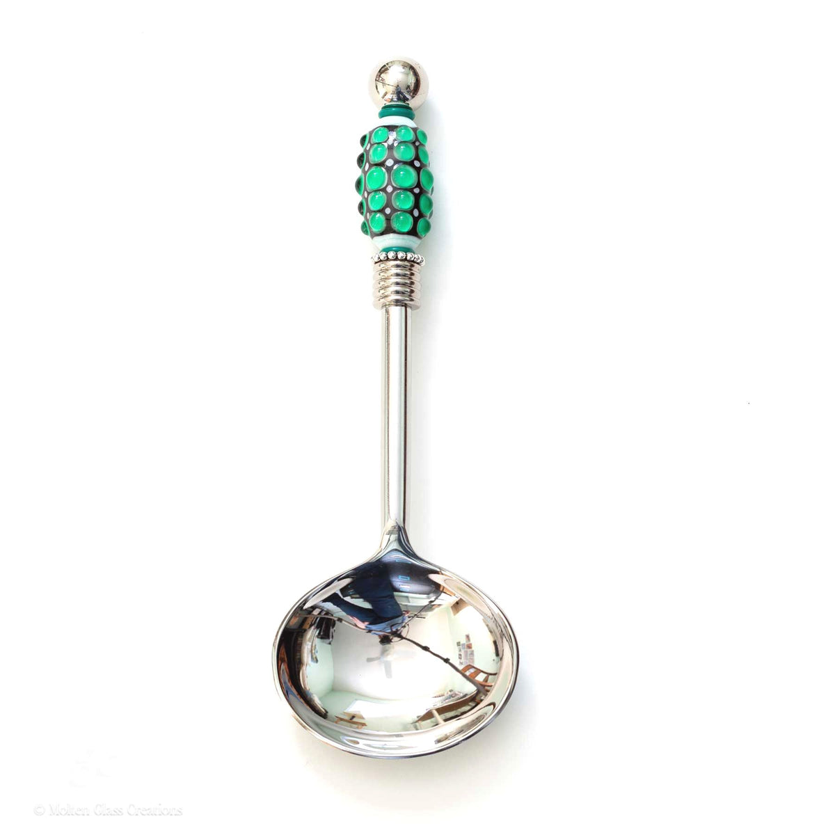 Beaded Serving Spoon - Green Dots