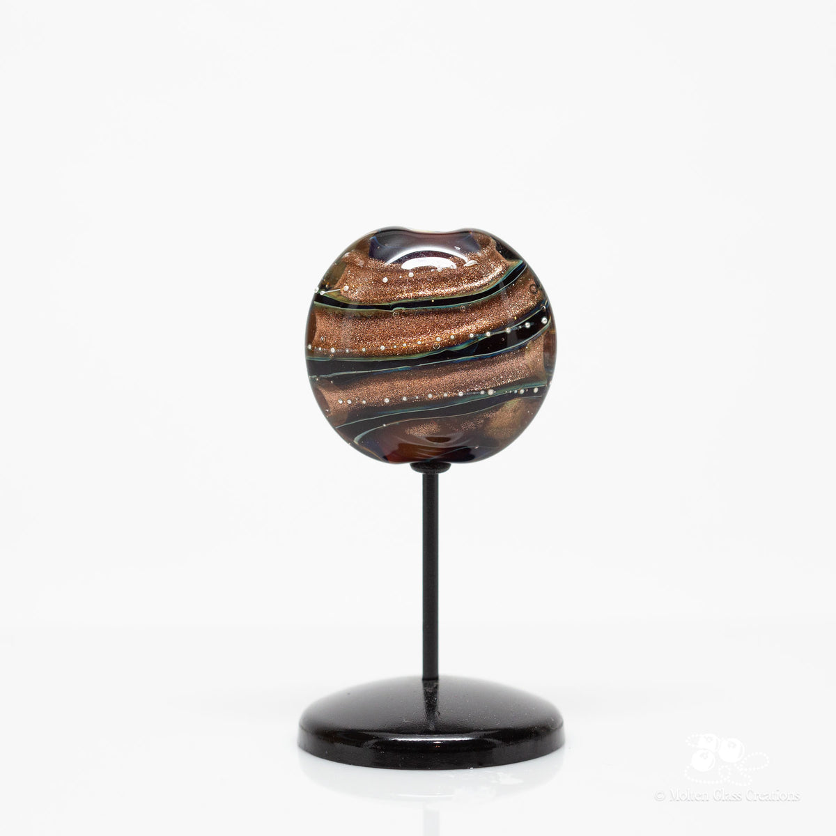 Gilded Eclipse – Handmade Glass Focal Bead