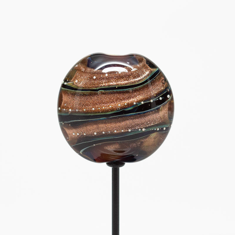 Gilded Eclipse – Handmade Glass Focal Bead
