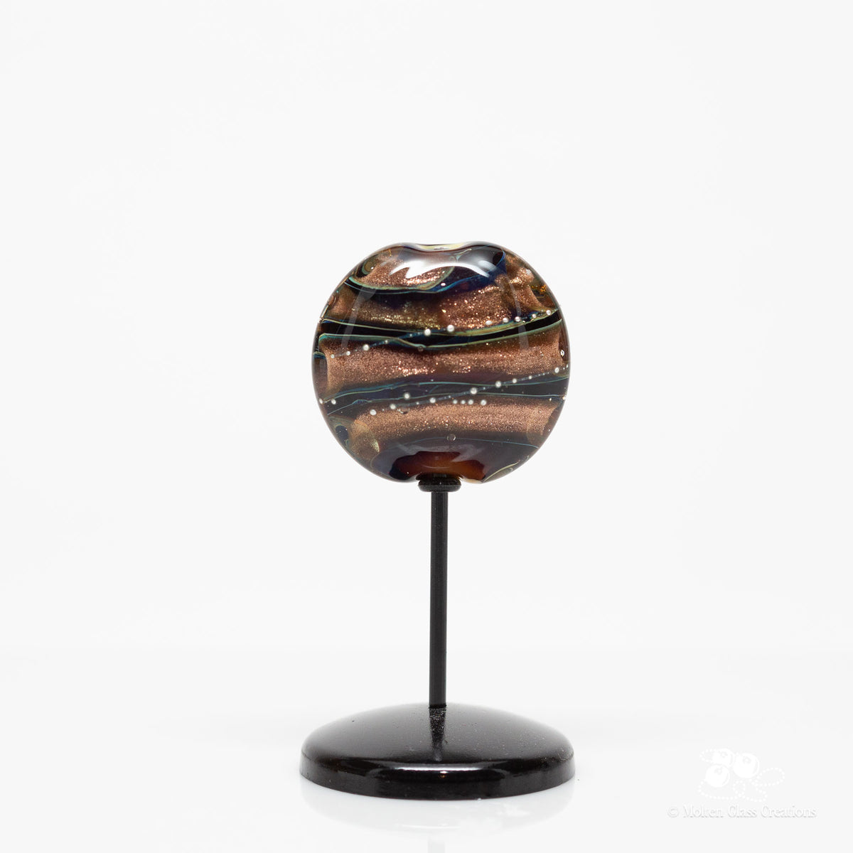 Gilded Eclipse – Handmade Glass Focal Bead