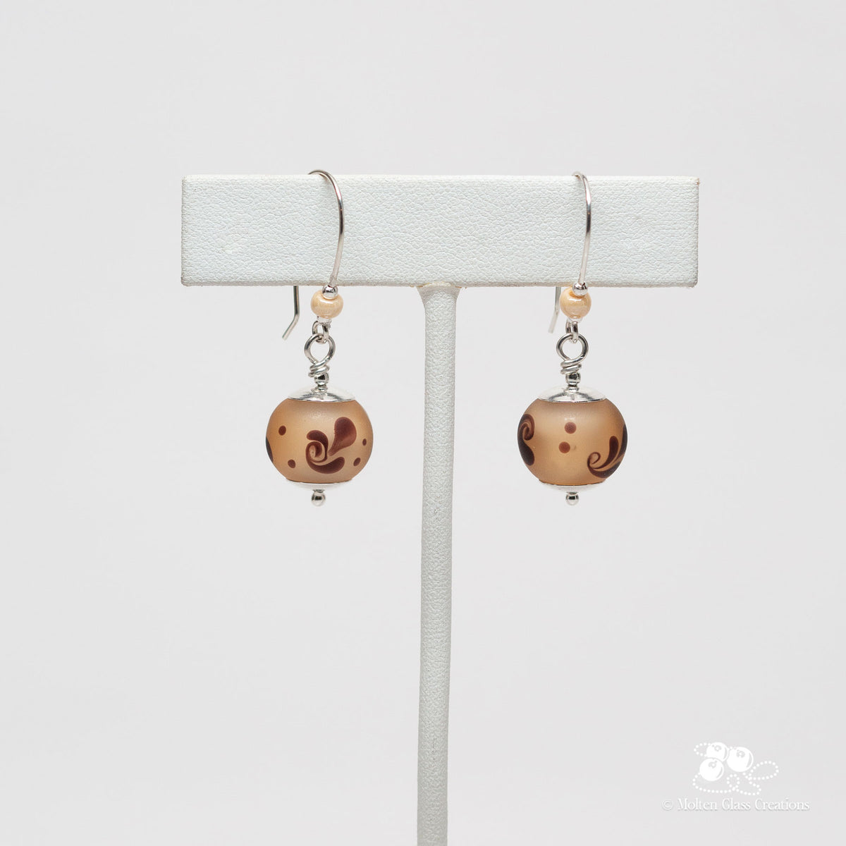 Pale Amber Glass Earrings