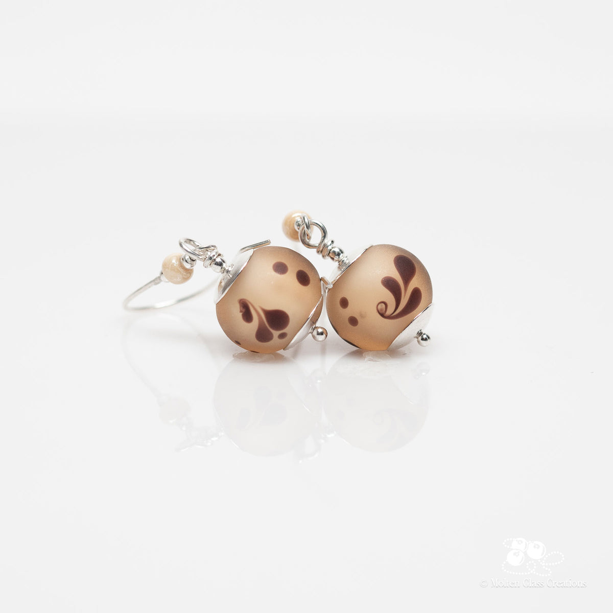 Pale Amber Glass Earrings