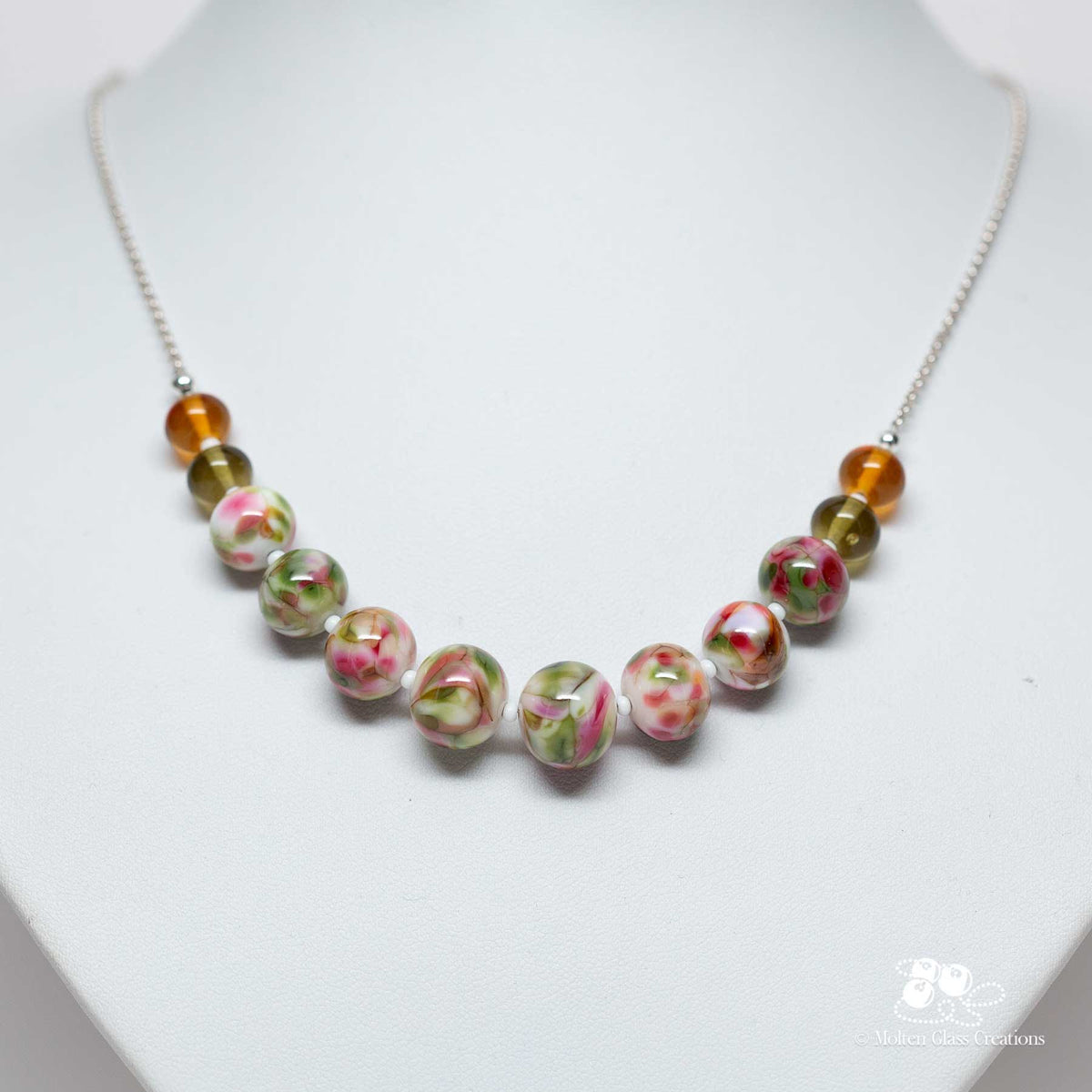 Watercolour Meadow Glass Necklace
