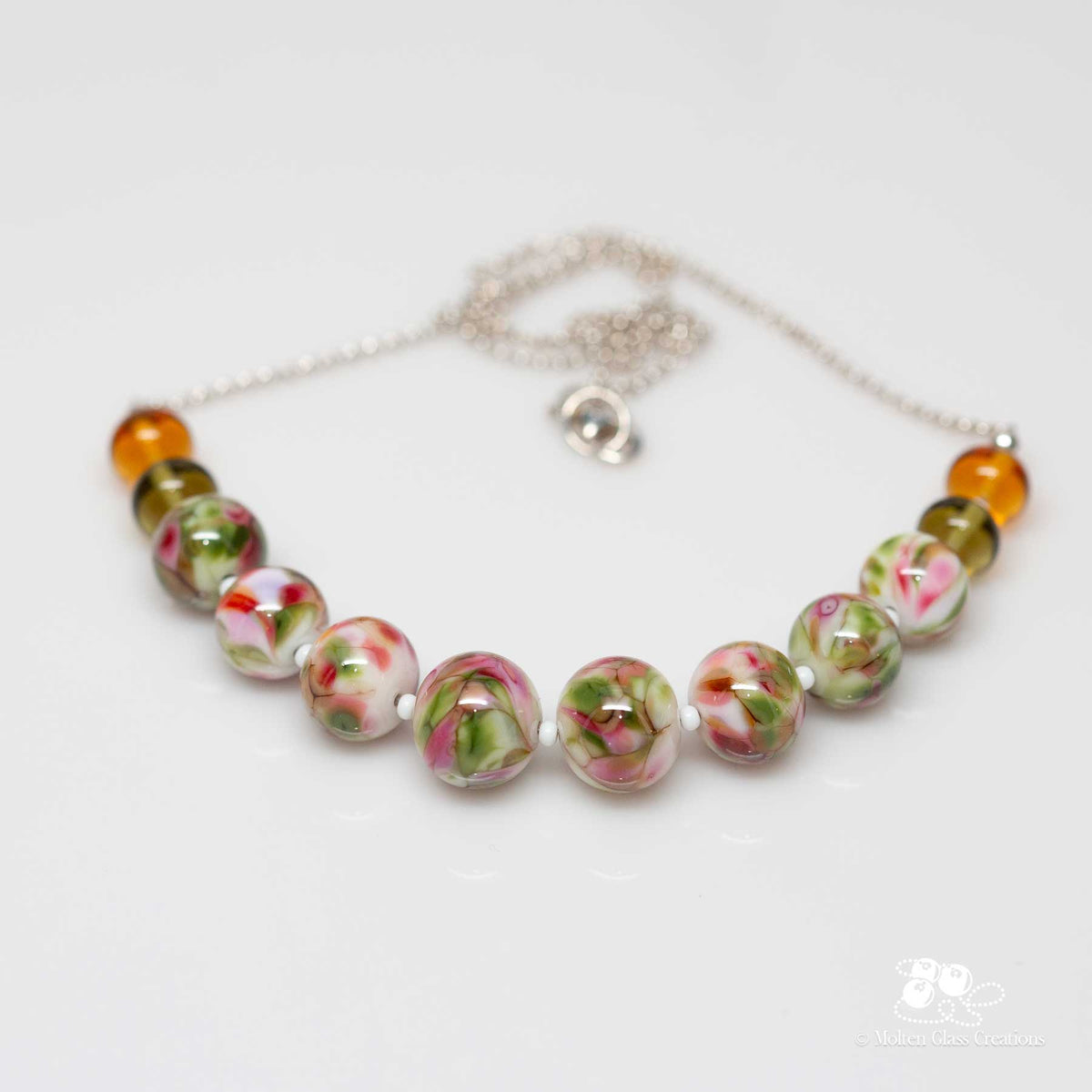 Watercolour Meadow Glass Necklace