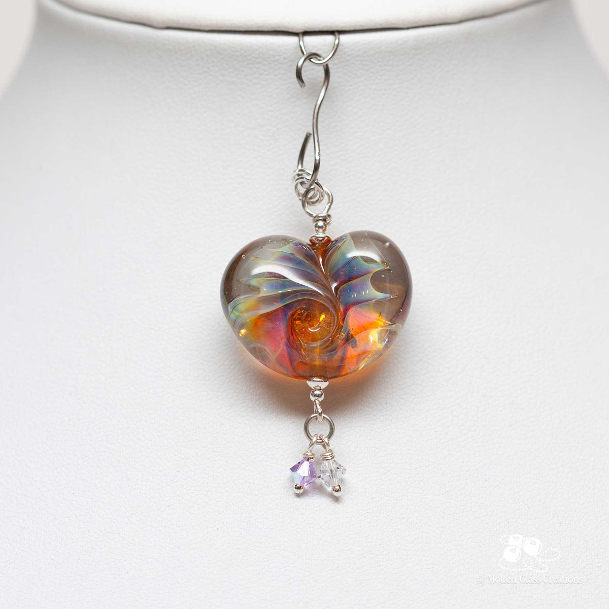 Tornado Glass Heart Pendant