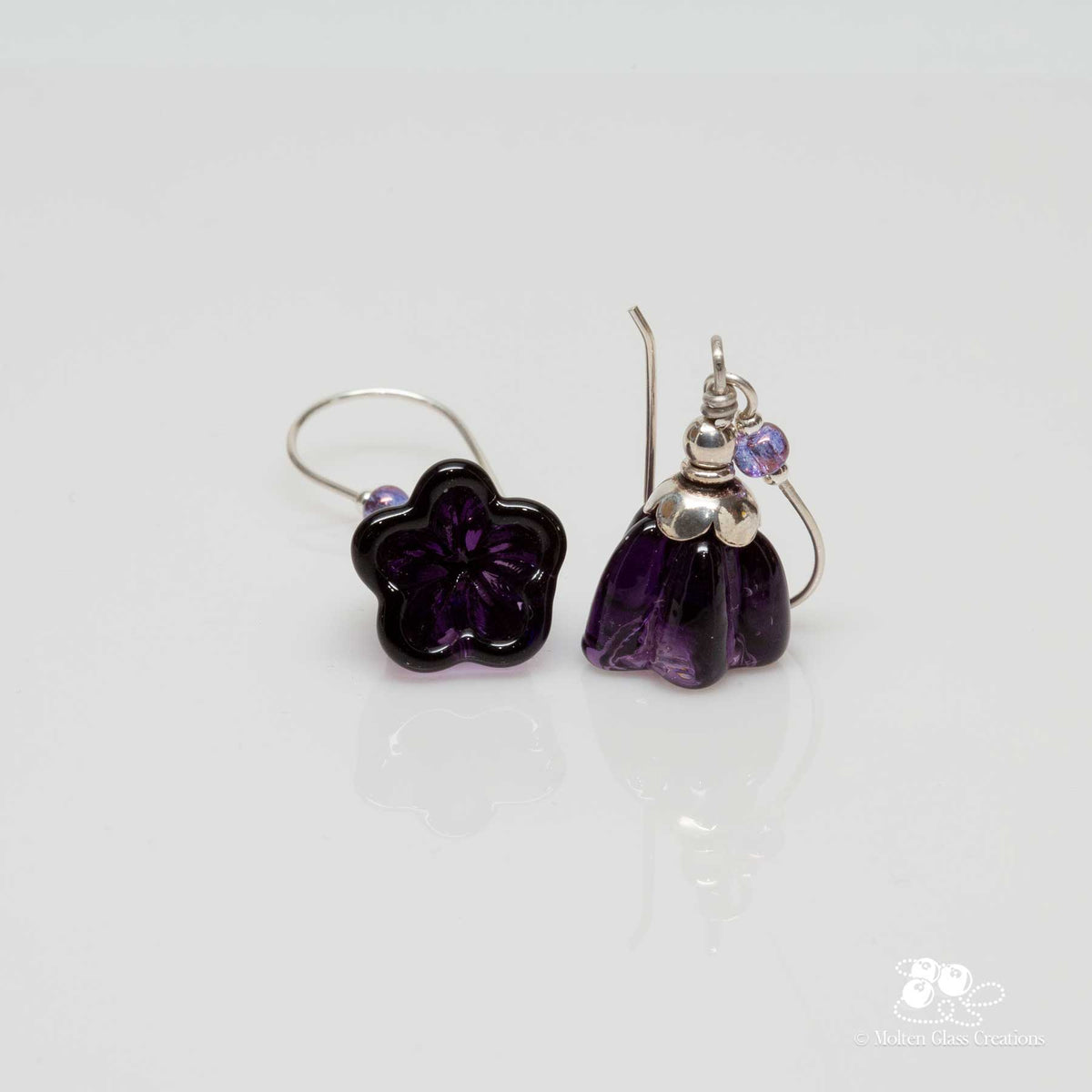 Bell Flower Earrings - Purple