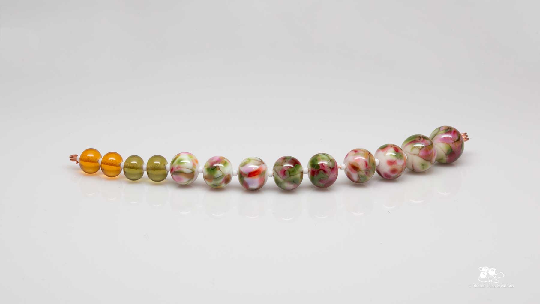  glass bead set - rose garden 3