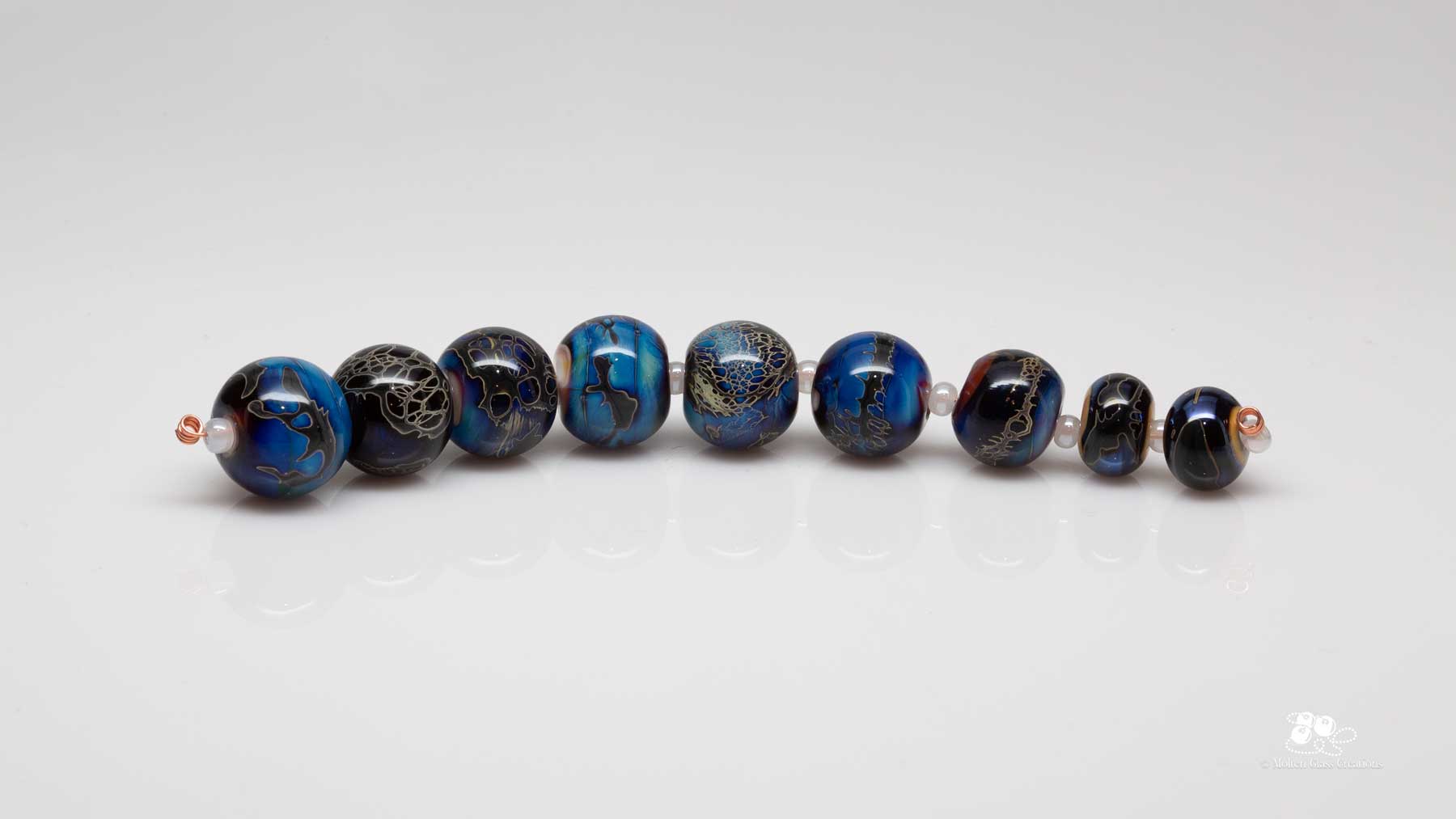 exotic blue glass beads