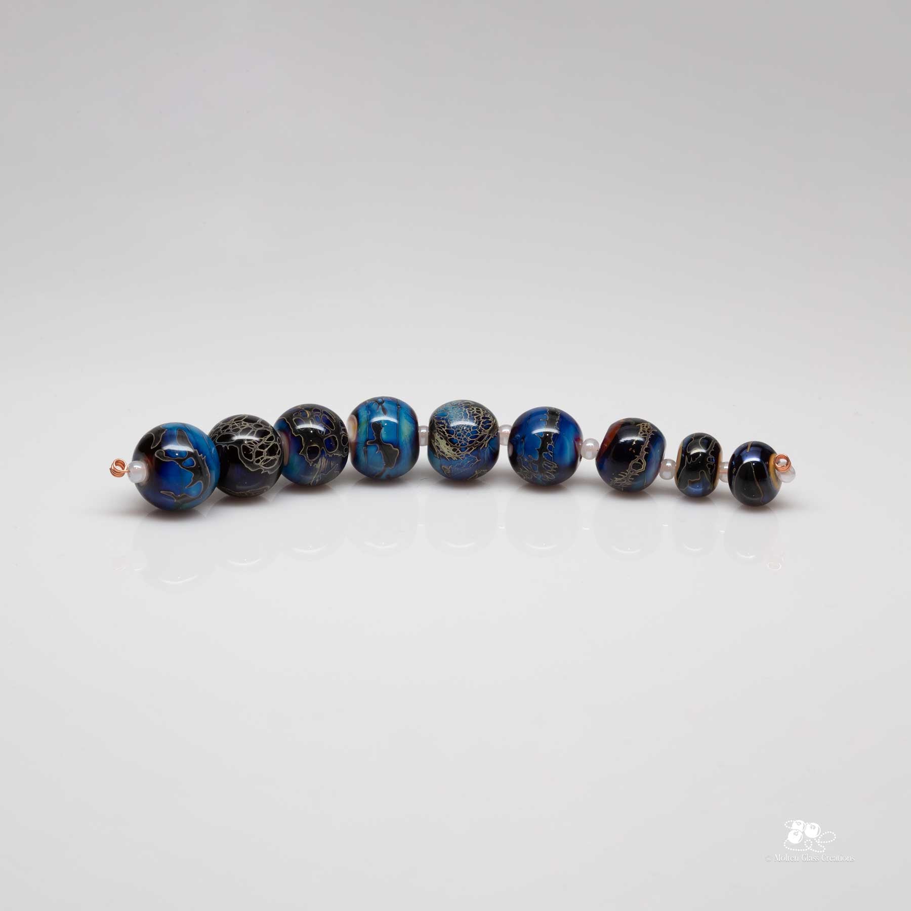 exotic blue glass beads