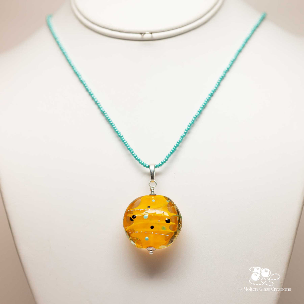 Yellow Tornado Pendant Necklace