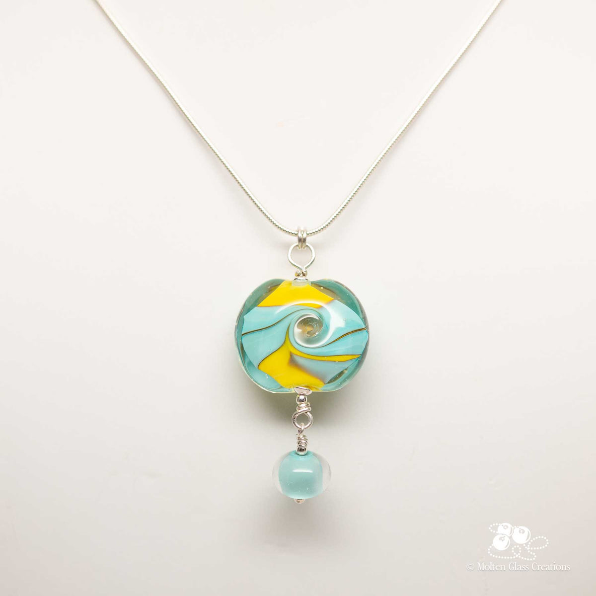 Turquoise Wave Pendant Necklace