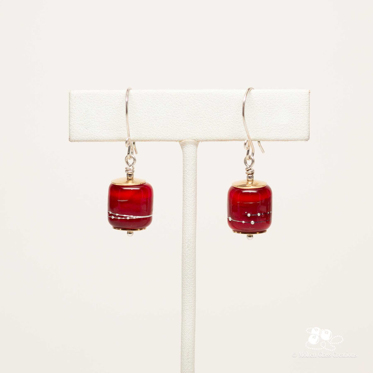 Red Barrel Drop Earrings