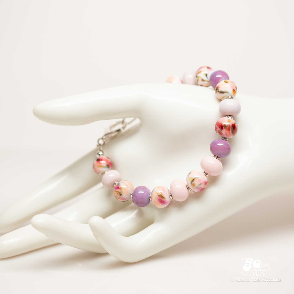 Pink Garden Glass Bracelet