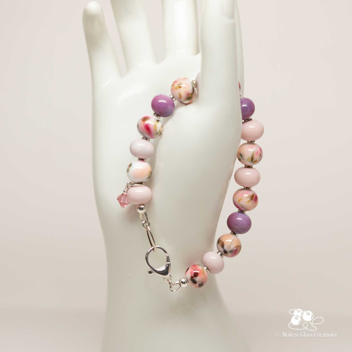 Pink Garden Glass Bracelet
