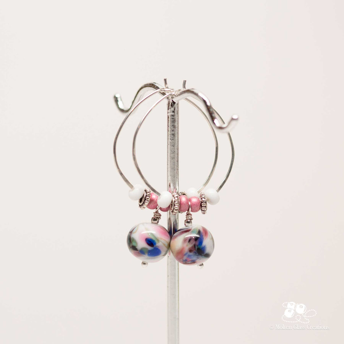 Confetti Lampwork Hoop Earrings