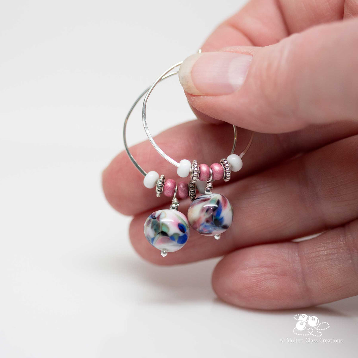 Confetti Lampwork Hoop Earrings