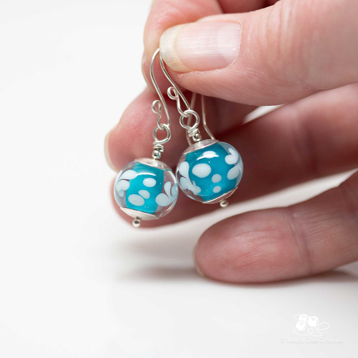 Turquoise Pinwheel Drop Earrings