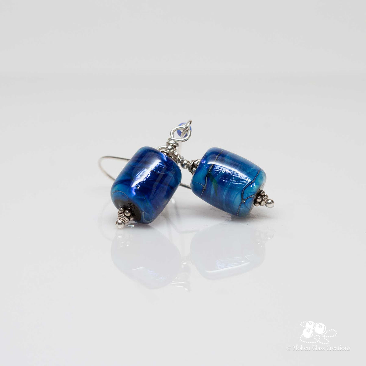 Silvered Blue Earrings