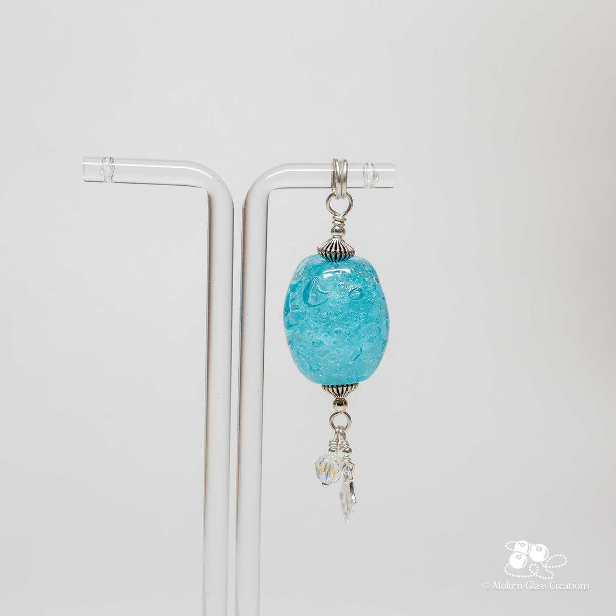 Ocean Kiss Aqua Bubble Glass Pendant