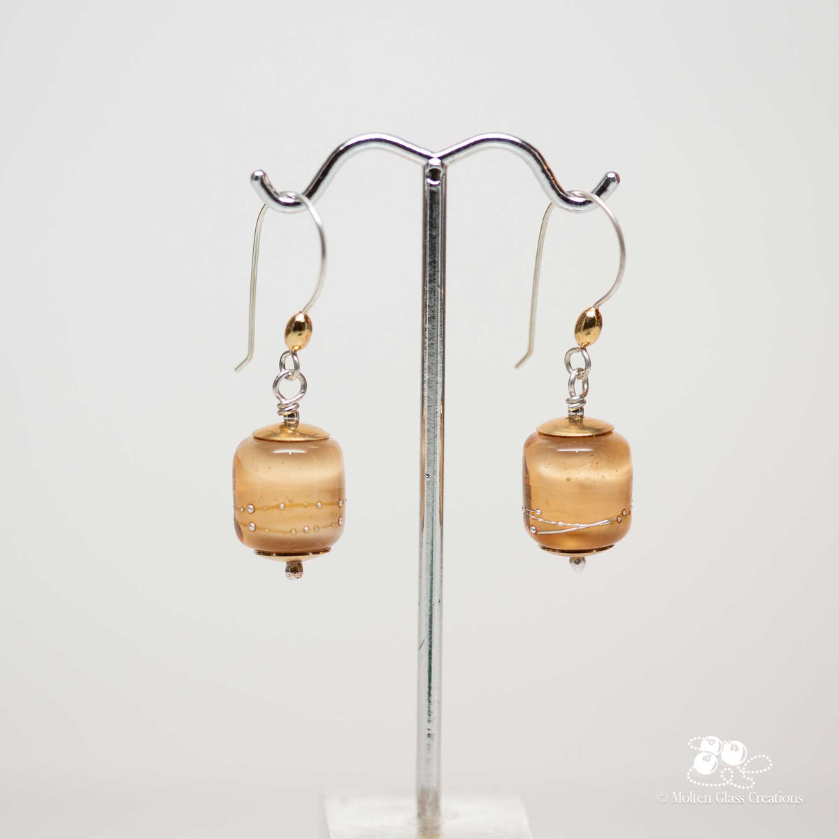 Peach Glow Barrel Earrings