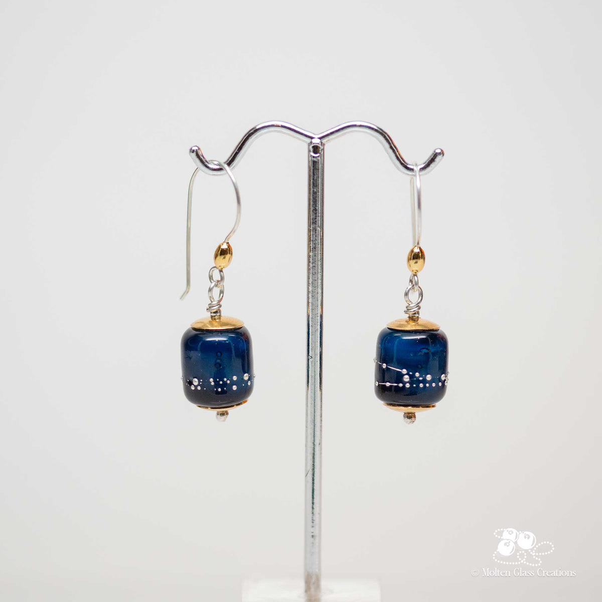 Midnight Navy Barrel Earrings
