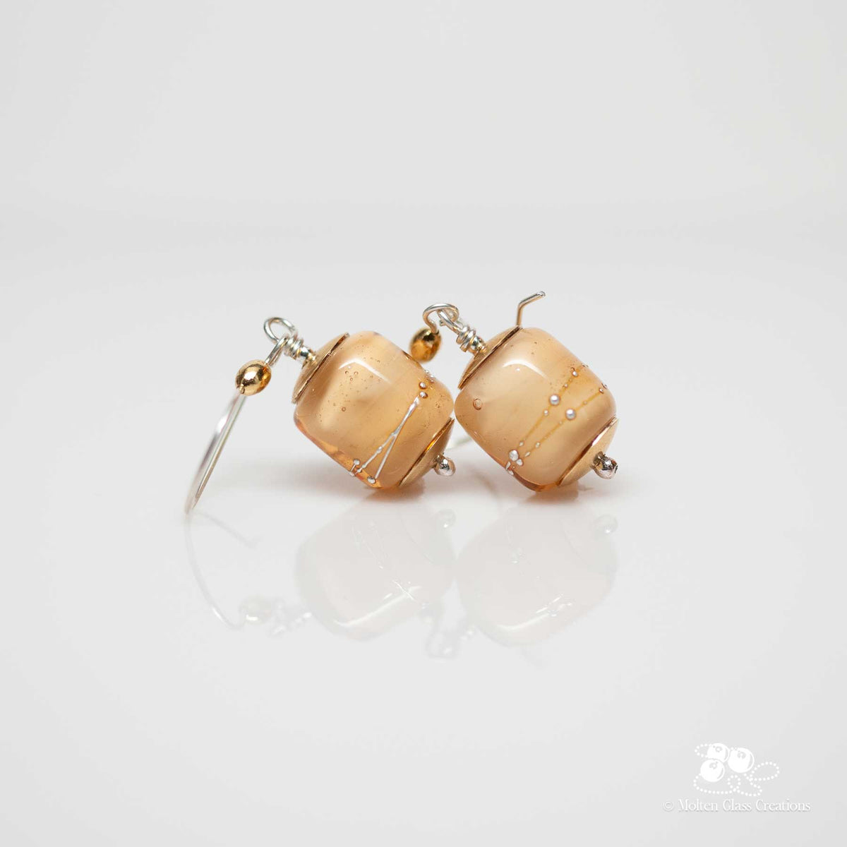 Peach Glow Barrel Earrings
