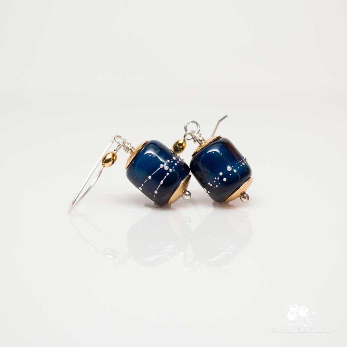 Midnight Navy Barrel Earrings