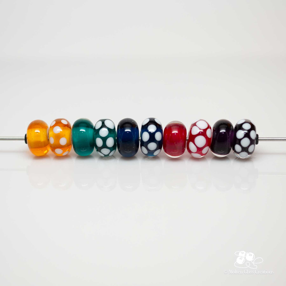 Dotted & Plain Glass Bead Set