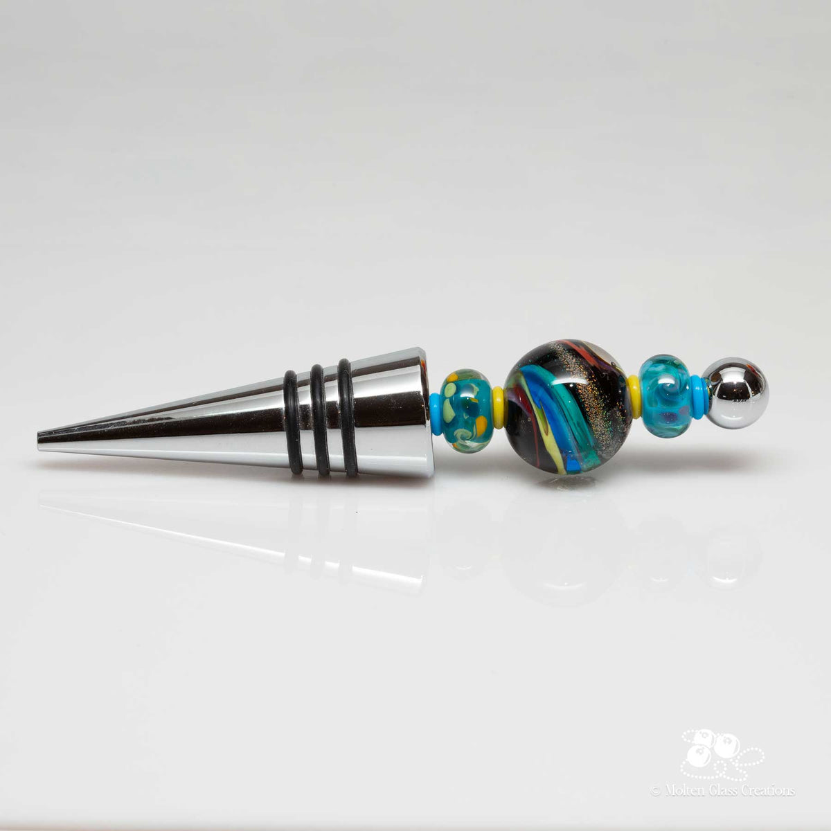 Wine Bottle Stopper - Glitter Swirls