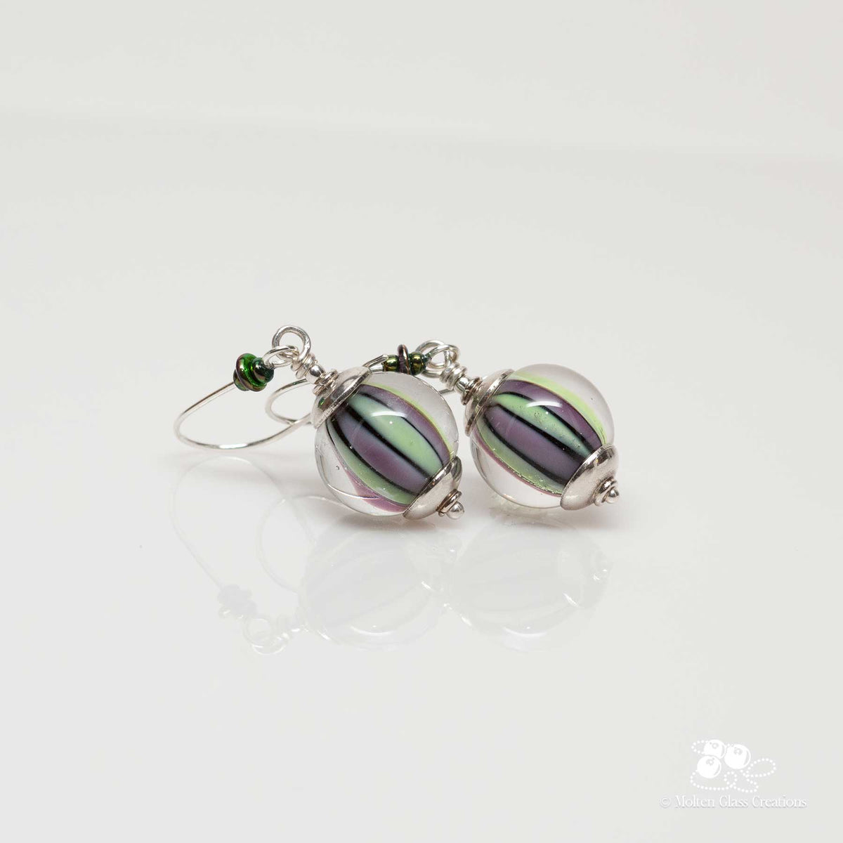 Lavender Mist Glass Earrings
