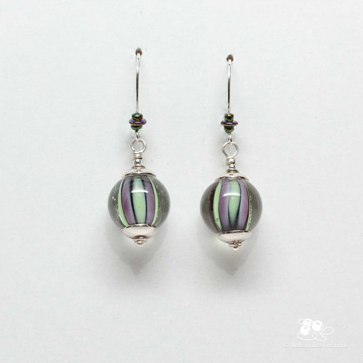 Lavender Mist Glass Earrings