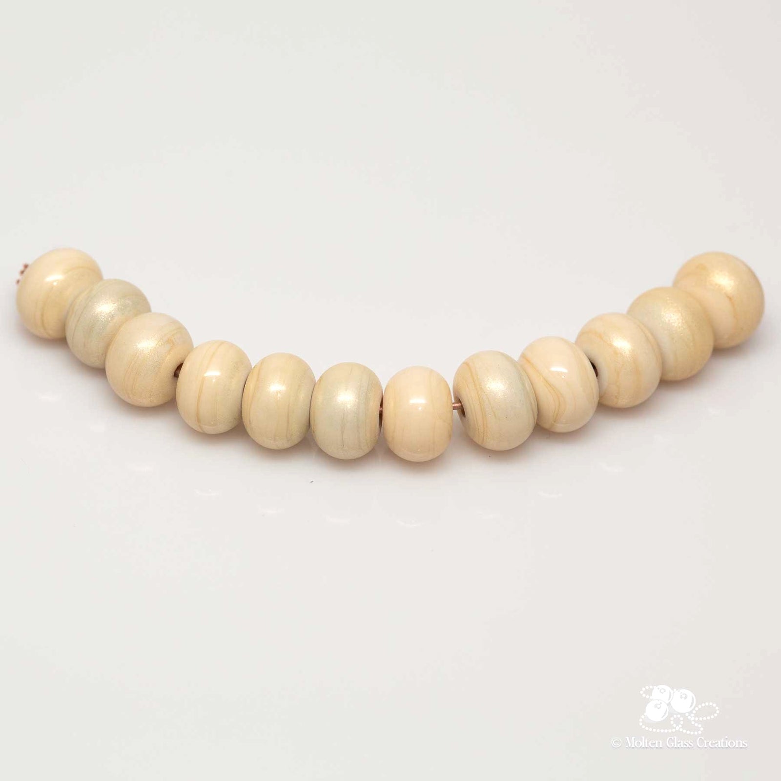 ivory coloured glass beads