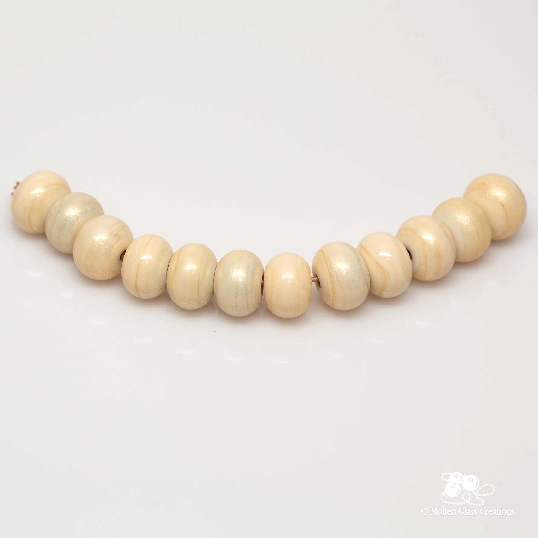 ivory coloured glass beads