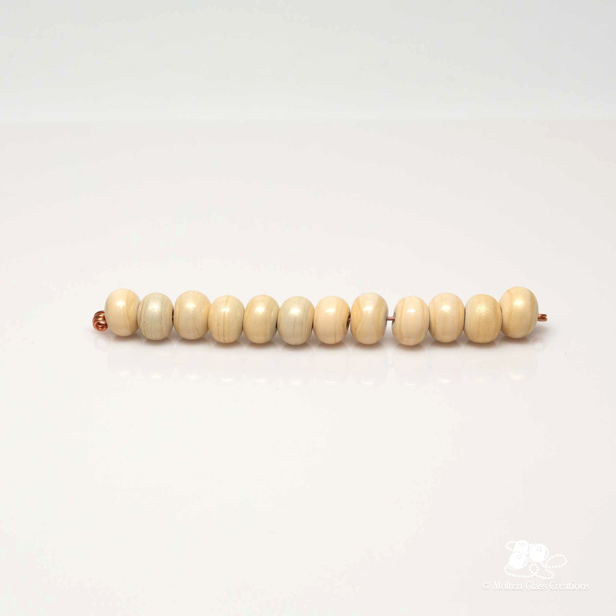 ivory coloured glass beads