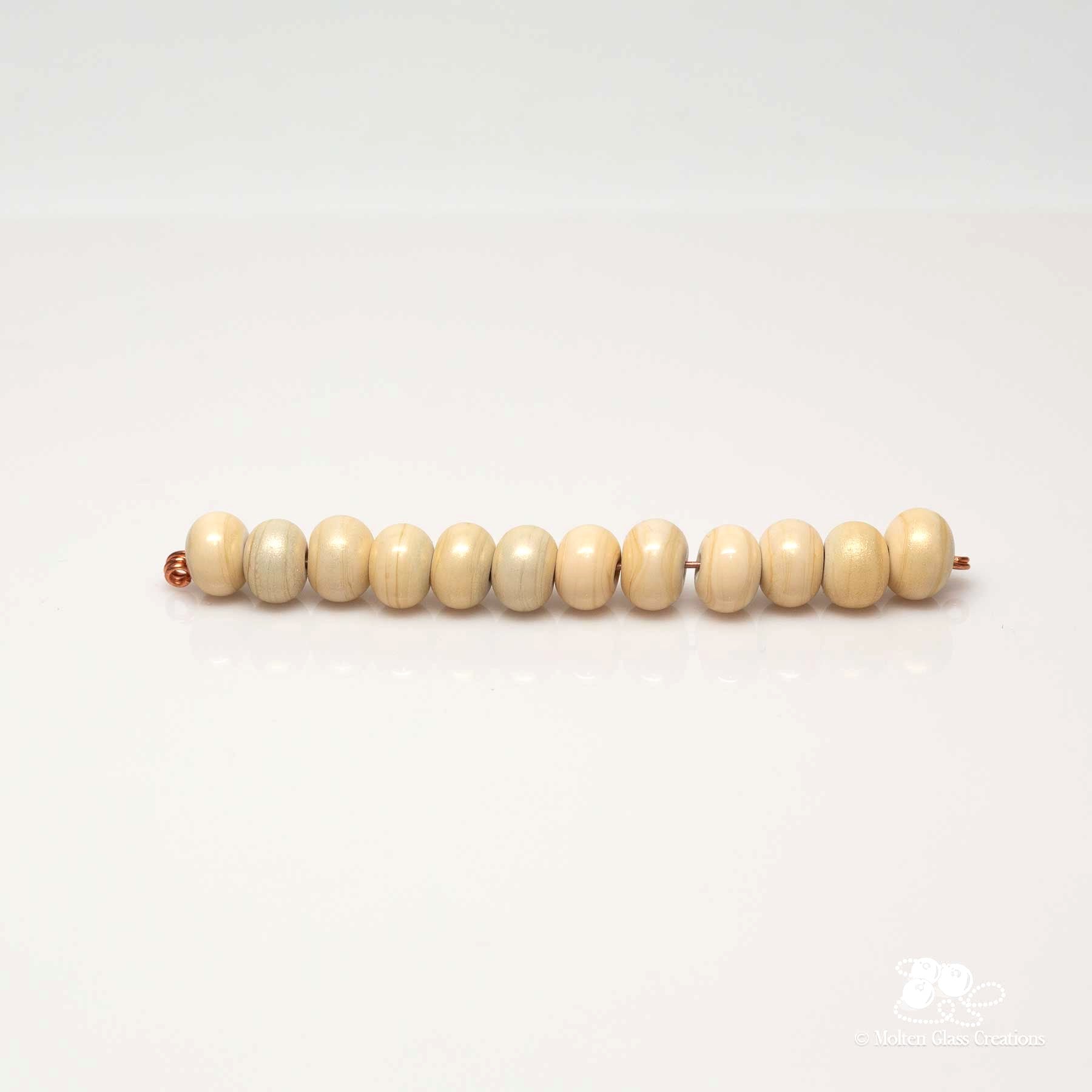 ivory coloured glass beads