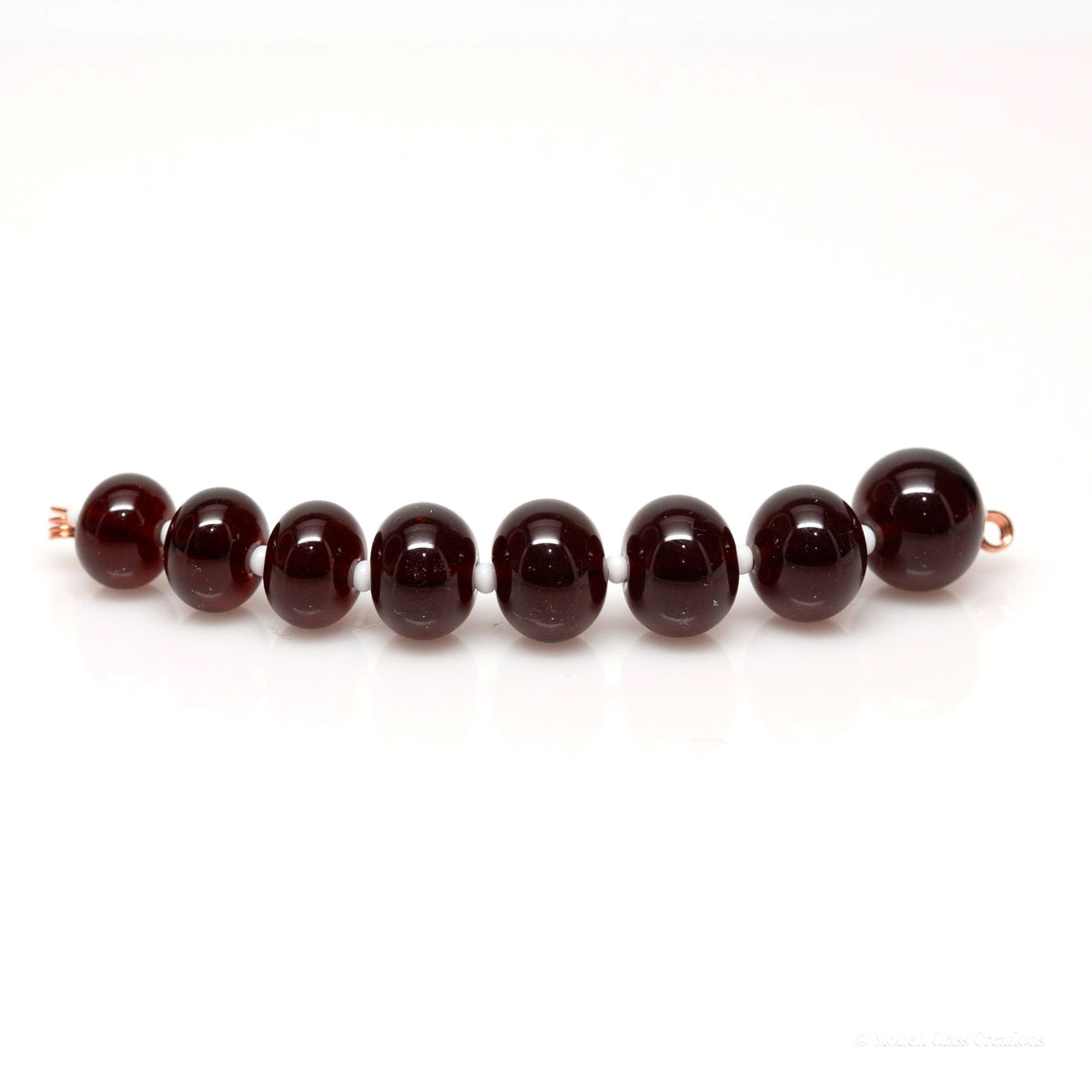 dark amber handmade glass beads