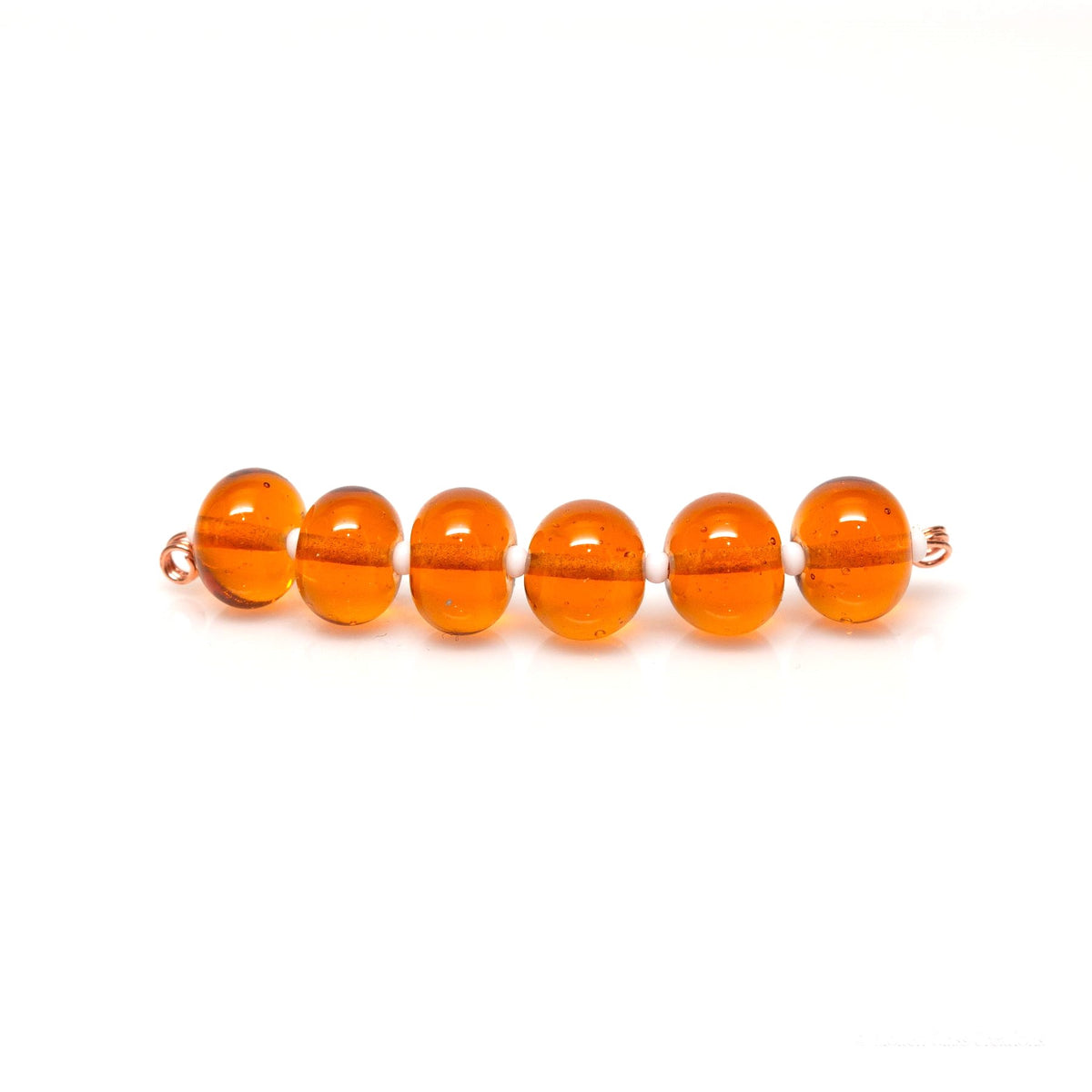 light amber handmade glass beads