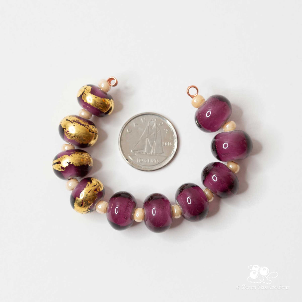 Bead set - Purple &amp; Gold