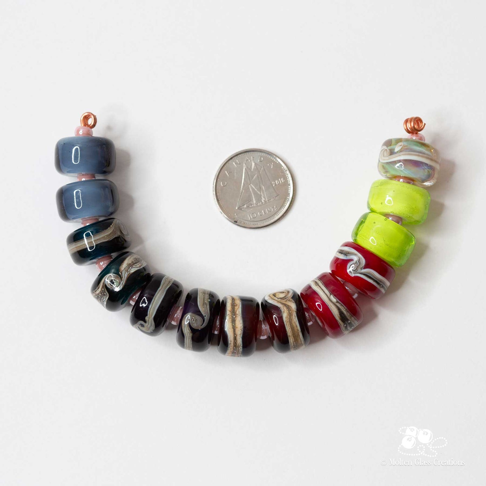 Bead set - Square Sided Donuts - Molten Glass Creations