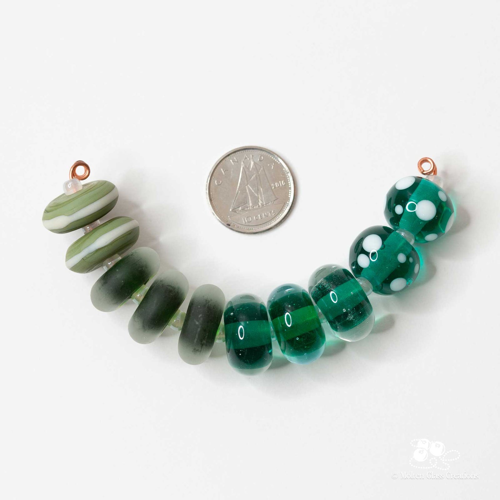 Bead Bundle - Green - Molten Glass Creations