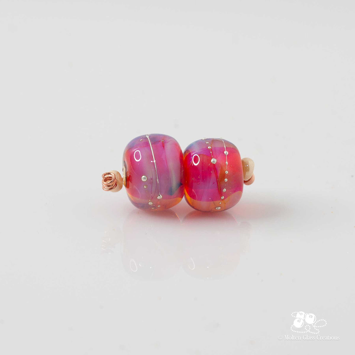 Hot Pink  &amp; Silver Bead Set