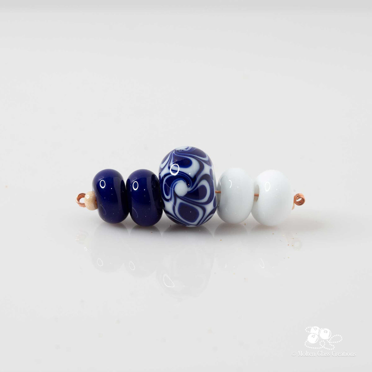 Cobalt Swirl Bead Set