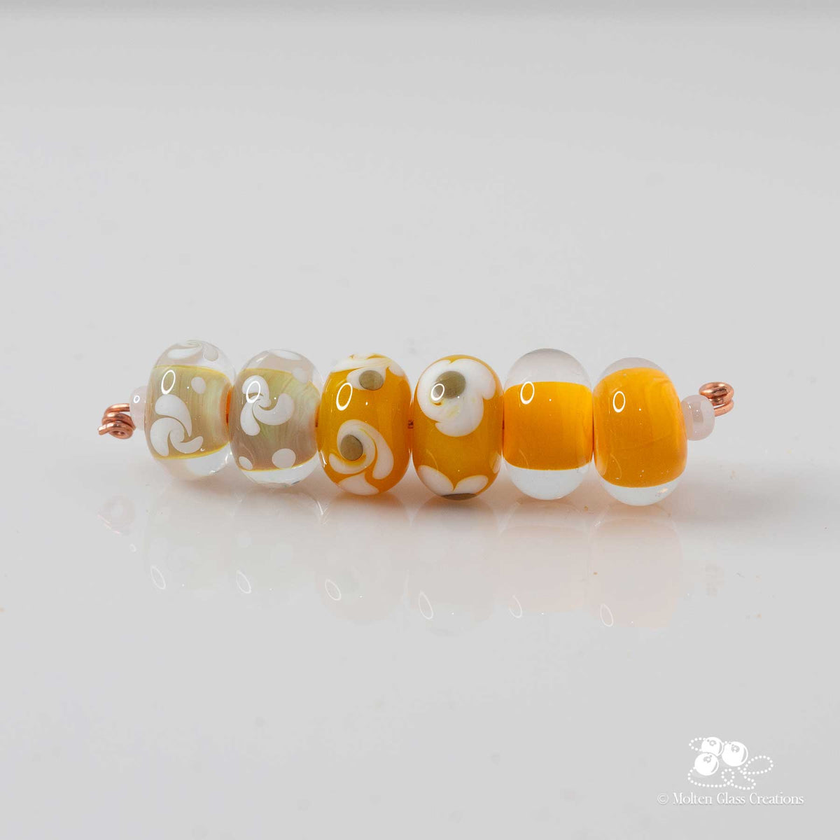 Golden Pinwheel Bead Set