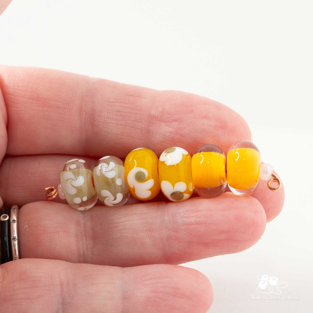 Golden Pinwheel Bead Set