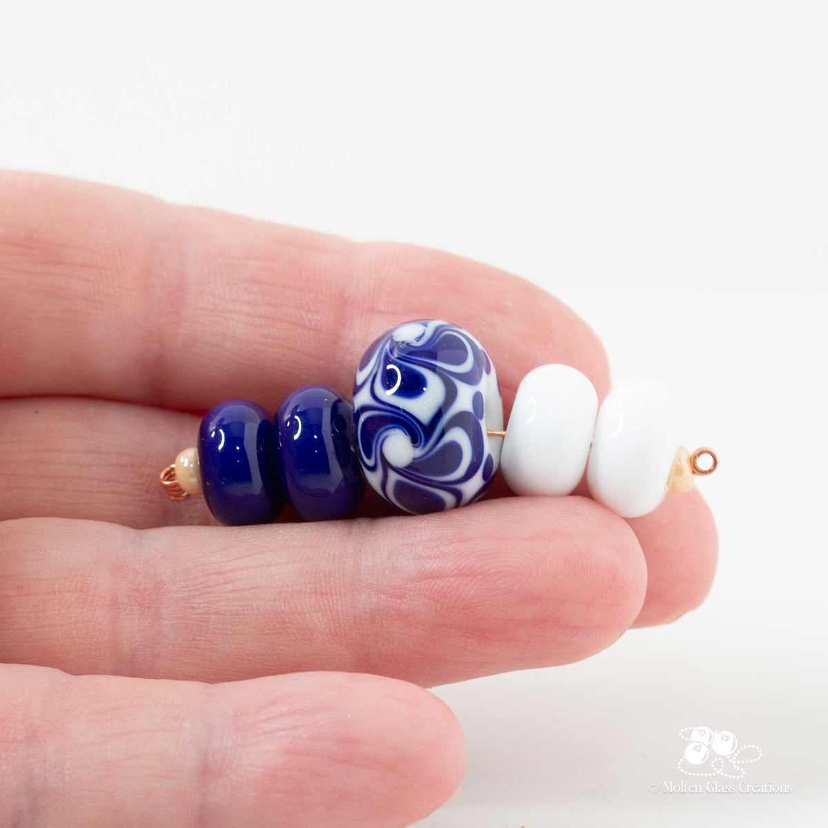 Cobalt Swirl Bead Set